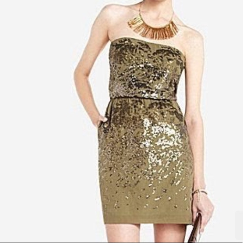 BCBGMAXAZRIA Atalaya Sequin Strapless Dress
